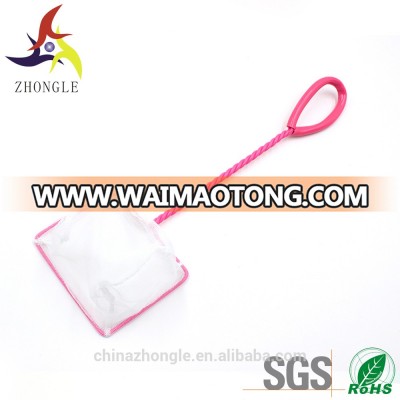 Wholesale aquarium three iron wires pink 4 inch fishnet for fish tank